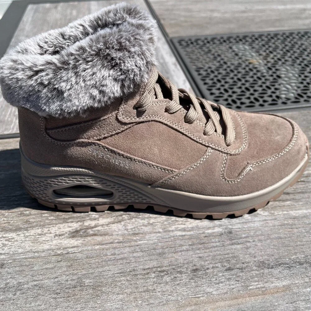Sketchers‎ Women's Uno Rugged Wintriness Dark Taupe Suede Neutral Size 8 Perfect